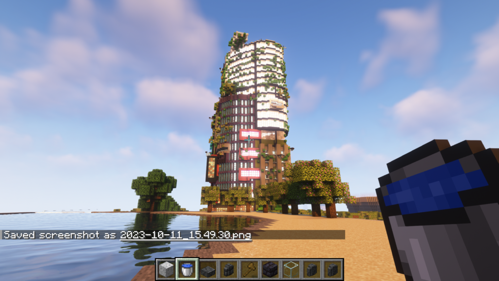 Klimafreundlicher Wohn-Tower (in Minecraft) aus dem Wettbewerb "Klimakrise - was tun?"