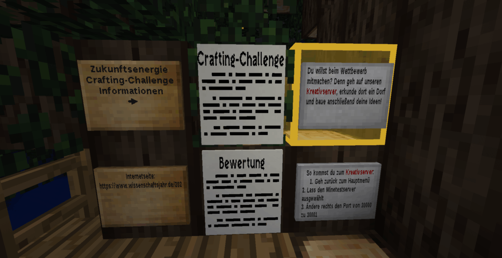 Infos zum Wettbewerb auf dem Minetestbildungsserver