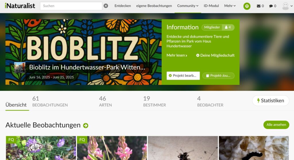 Screenshot BIOBLITZ