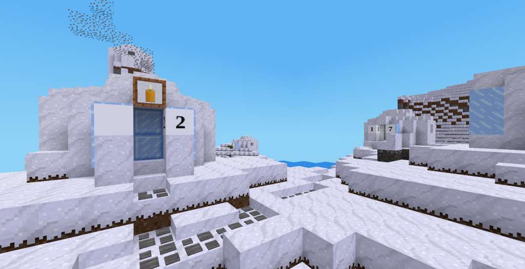 Iglu-Adventskalender in Luanti auf dem Minetestbildungsserver
