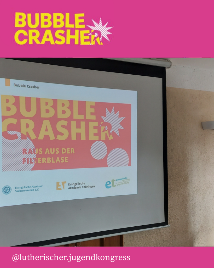 Präsentationsbildschirm - Bubble Crasher für den Jugendkongress der SELK